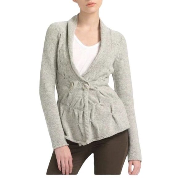 Leifsdottir Anthropologie M Wool Horse Buttoned Cardigan Sweater‎ Spring Shawl - Picture 1 of 12